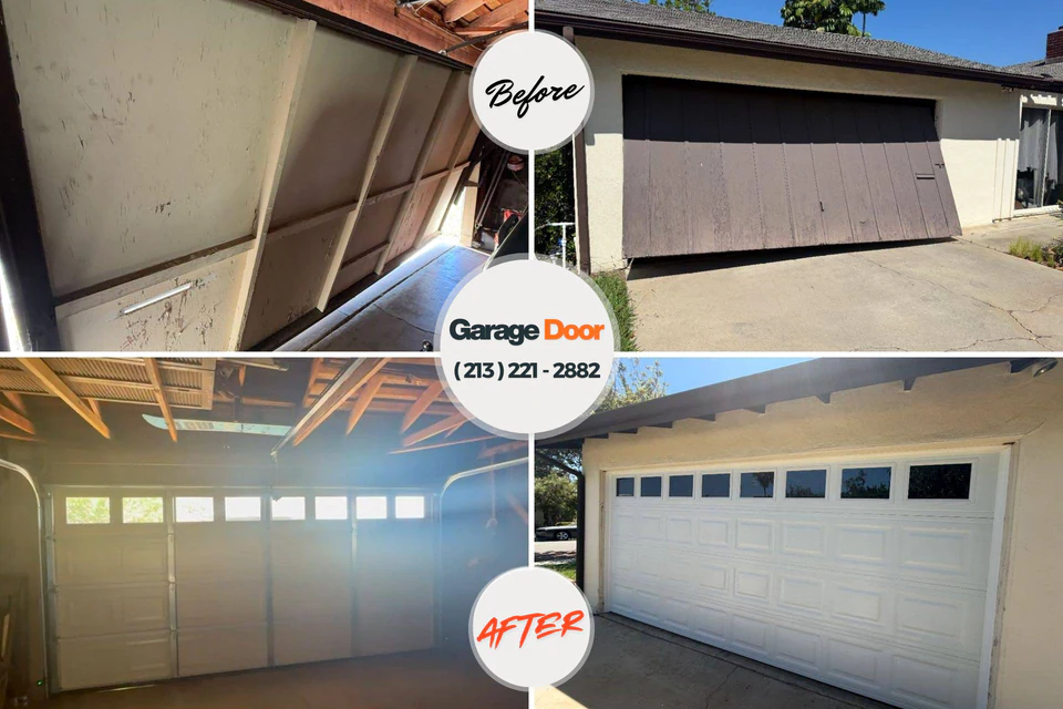 Before and after: garage door repair North Enid, OK